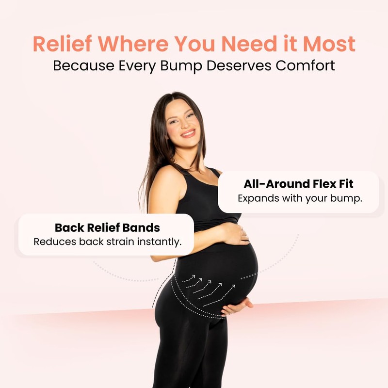 Mamafique Maternity Leggings (US, Alpha, Large, Regular, Regular, Black)