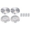 uxcell 4Pcs Round Shape Aluminum Disc, M10 Thread 50mm Diameter
