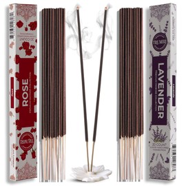 Trumiri Incense Sticks - Combo Pack of 40 Insence-Sticks - 20 Rose + 20 Lavender - Insenses - Insents - Incents - Inscense - Incence - Incienso - All Natural Incense Sticks