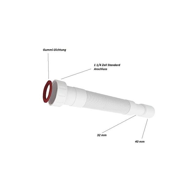 Sanixa Universal Drain Siphon Flex 1 1/4 Inch to 32/40
