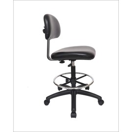 Chair Master - Medium Bench Height Task Chair for Labs, Exam Rooms, Doctor and Dentist Offices. Easy to Clean! 19.5"-27.5" Seat Ht. (Medium Bench Height, Black)