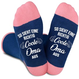 Jeasona Women's / Men's Non-Slip Cotton Socks, Multi-coloured grandma