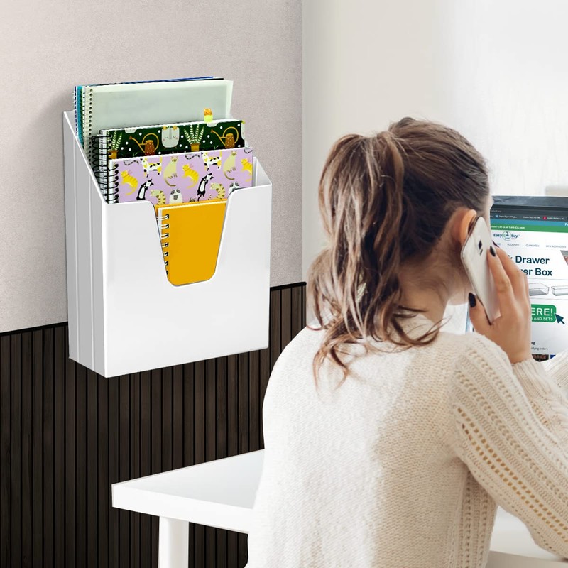 Acrimet Vertical Triple File Folder Holder Organizer, File Sorter (Plastic)