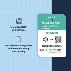 retreev™ Smart NFC & QR Code Luggage Tag: Secure Bag Retrieval, Identity Protection | Easy Setup | Supported by Airlines & Airports Worldwide - Macaron
