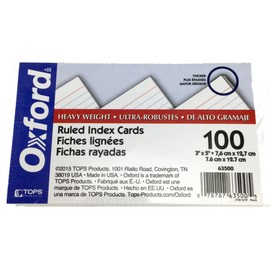Oxford Heavy Weight Index Cards, 3" x 5", Ruled, White, 100/Pack, Sold As 4 Packs - Bundle Includes Plexon Ballpoint Pen