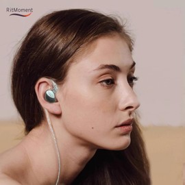 RitMoment IE10 Wired Earbuds - Professional IEM Earphones, Clear Sound & Deep Bass, Dual Magnetic Dynamic Driver, in Ear Monitors for Musicians, Audiophiles & Gamers (USB-C Plug with Mic, Black)