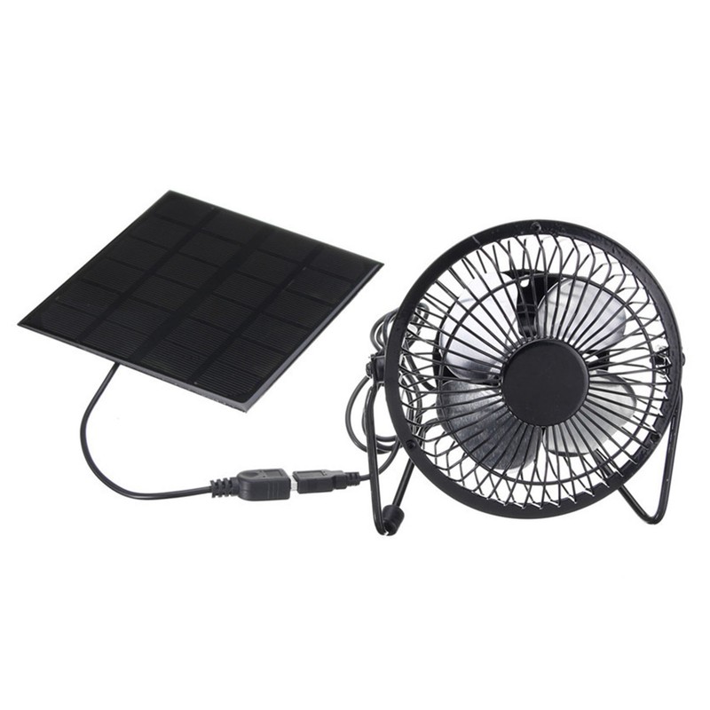 5W Solar Panel Powered Fan for Outdoor Cooling USB Solar