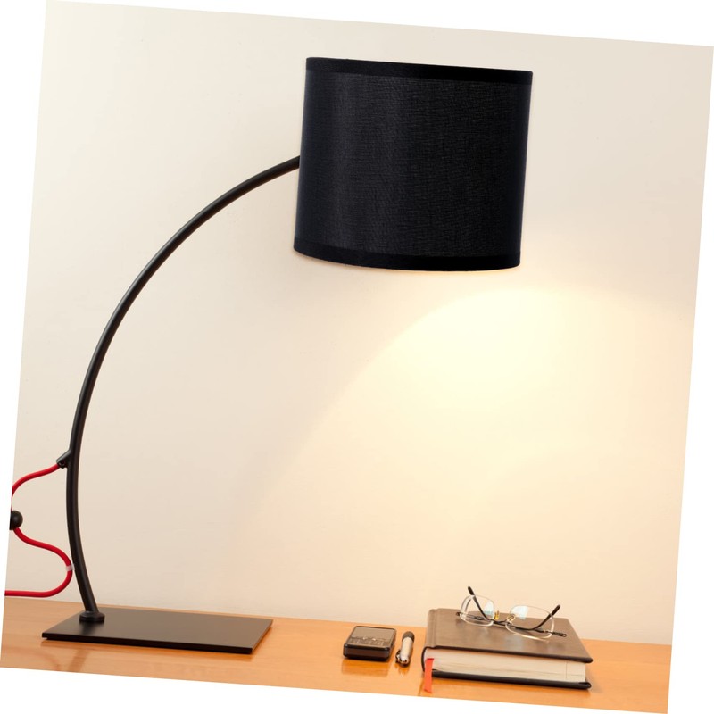 ORFOFE Linen Lampshade Large Black Cylinder Lampshade Home Decor Lamp