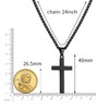 RS Black Cross Necklace for Men Boys Stainless Steel Pendant