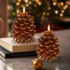 Homemory 2 Pcs Flameless Pine Cone Candle, LED Candles with