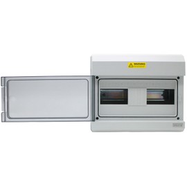 MAKERELE 12 Way Outdoor Small Breaker Box ABS Plastic Transparent Cover Waterproof Power Distribution Box with Transparent Cover and DIN Rail Enclosure 10.63 x 4.33 x 9.06 inch