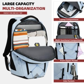 AO ALI VICTORY Women's Laptop Backpack 15.6 inch,Travel Backpack for Men,College Bookbag, Lightweight Outdoor Sport Hiking Back Pack, Everyday Daypack, Blue