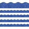 60PT Shine Scalloped Bulletin Board Border- Blue Bulletin Board Border,