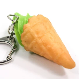 Food Sample Keychain Eat and Delicate and Soft Cream (Matcha) 139ok