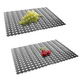 Qulable 2Pack Kitchen Sink Mat for Stainless Steel/Ceramic Sinks, PVC Eco-friendly Protectors for Bottom of Kitchen Sink, Adjustable, Fast Draining, Dots Design, 11.8x15.7 (Black Translucent)
