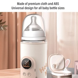Baby Bottle Warmer with 8000mAh USB - C Fast Charging, Constant Temperature Control, Portable Milk Heater for Travel, Outdoor Use - Lightweight Insulated Sleeve Fits All Bottles