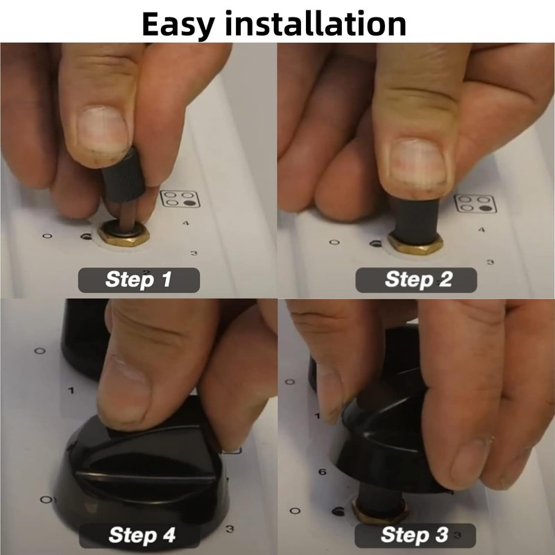 Upgraded 4 Pack Black Control Knobs with 12 Adapters Compatible