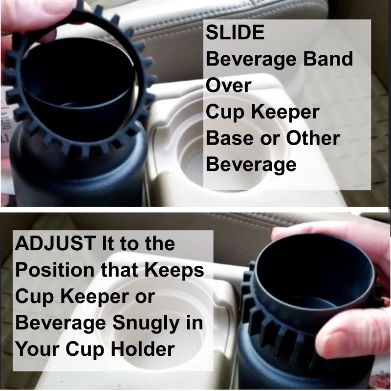 Gadjit Beverage Bands Car Cup Holder Adapter - Stop On-The-Go