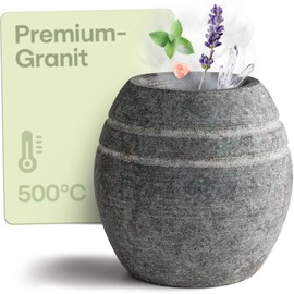 Praknu Sauna Evaporator Bowl Made of Robust Granite - Sauna Accessories for Relaxing Fragrance Moments - Aroma Bowl for Infusions on Sauna Stones with Menthol Crystals - Sauna Accessories for Home & as a Gift