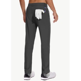 JWM Men's Golf Dress Pant Stretch - 30"/32" Work Business Casual Comfy Trousers Slacks Quick Dry Lightweight with 5 Pockets Black