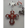 Catholic Lot Medals Red Enamel St Benedict Michael Four Way