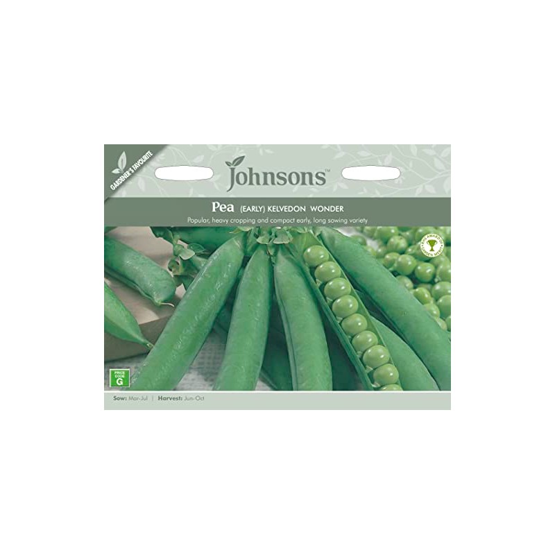 Johnsons 10443 Vegetable Seeds, Pea Kelvedon Wonder