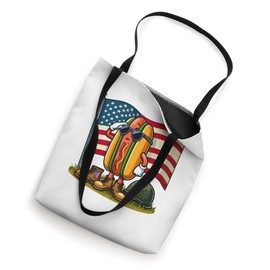 Salute Hotdog American USA Flag Memorial Day 4th of July Tote Bag
