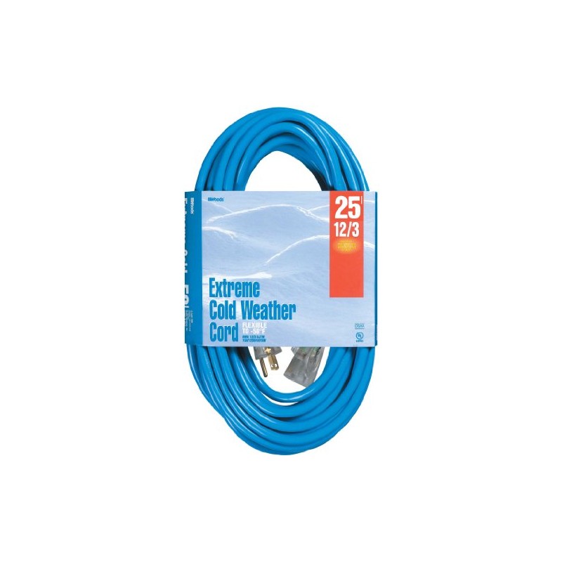 Southwire Coldflex 12/3 Heavy-Duty Extension Cord, 25Ft, Cold Weather Cord,