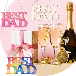 TMLDOT Father's Day Crafts for Kids Classroom, 20PCS Unfinished Best DAD Wood Crafts for Painting, Father's Day Gifts Bulk, Dad's Birthday Party Classroom DIY Tags (Best DAD)