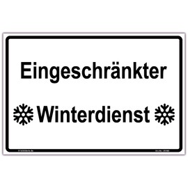 Sign Restricted Winter Service Notice Sign 300 x 200 mm Landscape Format Sturdy Aluminium Composite Panel 3 mm Thick