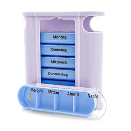 HaseMed 7 Day Pill Box - Weekly Dispenser with 7 Removable Daily Compartments - Pill Box for Medication, Vitamins & Dietary Supplements - Compact, BPA Free & Ideal for on the Go