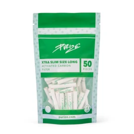 50 Purize® Xtra Slim Size Long - 50 Extra Long Premium Activated Carbon Filters - White & Spy (White)