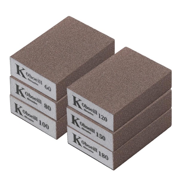 Sanding Block, 6 Pieces Sanding Sponges with 6 Grits (60#