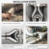 Mupera Universal 3 Inch Exhaust Y Pipe, Stainless Steel 3"