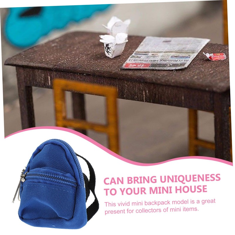 Toyvian Decor Backpacks Photography Props Mini House Doll Backpack Mini