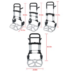 LiGuVCY Folding Trolley, Luggage Trolley with 8” Wheels and Two Elastic Cords - Collapsible Hand Trucks for Home, Office 500 LBS