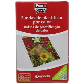 Fixo 1021400 Box of 100 Laminating Pouch, Brightness, 54 x 86 mm