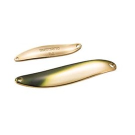 Shimano TR-E50R 73T Spoon, Cardiff, Slim Swimmer, Premium Plating, 0.2 oz (5.0 g), Green Gold