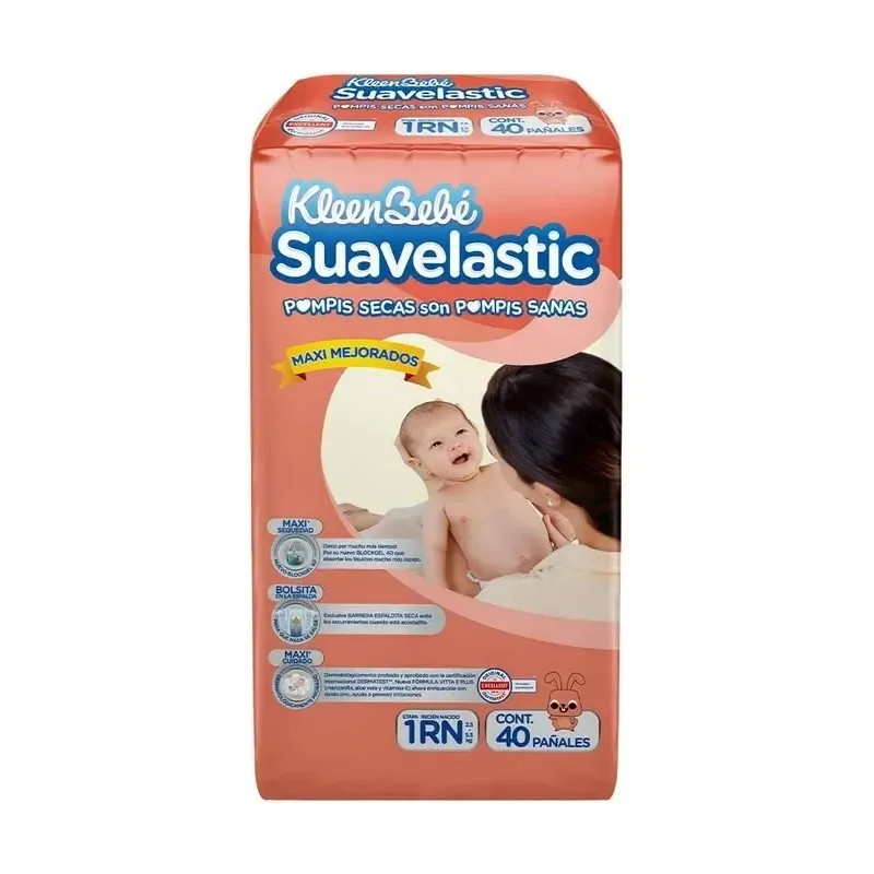 Kit De Pañales Suavelastic Recien Nacido - 40 Piezas X