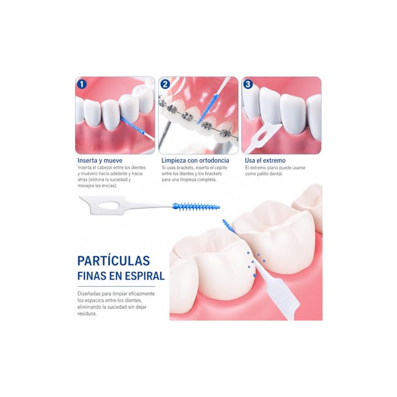 300 Piezas/Caja Cepillo Interdental, Púas De Hilo Dental De Silicona