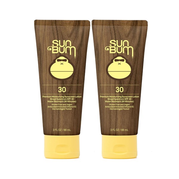 Sun Bum Original SPF 30 Sunscreen Lotion | Vegan and Hawaii 104 Reef Act Compliant (Octinoxate & Oxybenzone Free) Broad Spectrum Moisturizing UVA/UVB Sunscreen with Vitamin E | 3 oz (Pack of 2)