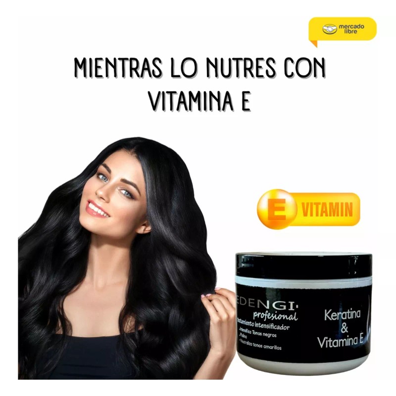 Edengi Keratina Y Vitamina E Tratamiento Intensificador Tono Negro