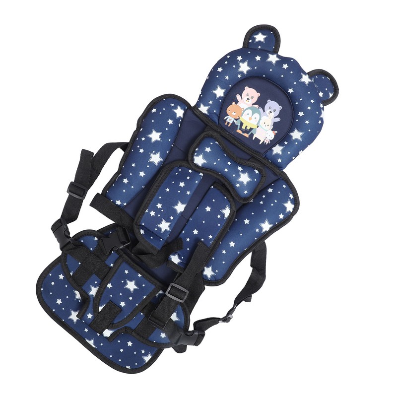 Toddler Car Seat Insert Bear Pattern Heighten Adjustable Fixing Straps