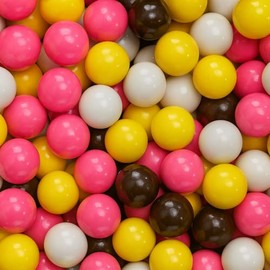 Banana Split Gumballs – 1 Inch Large Bubble Gum Balls – 15OZ Bag Double Bubble Chewing Gum – Vanilla Chocolate Strawberry Banana Flavors – Bulk Candy Refill for Gumball Machines, Parties & Events