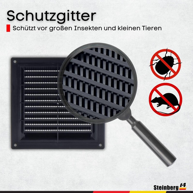 Steinberg14 White Ventilation Grille 150 x 150 mm - Plastic