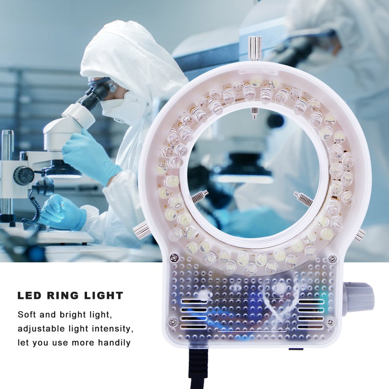 60LED Adjustable Brightness Microscope Ring Light for Stereo Microscope