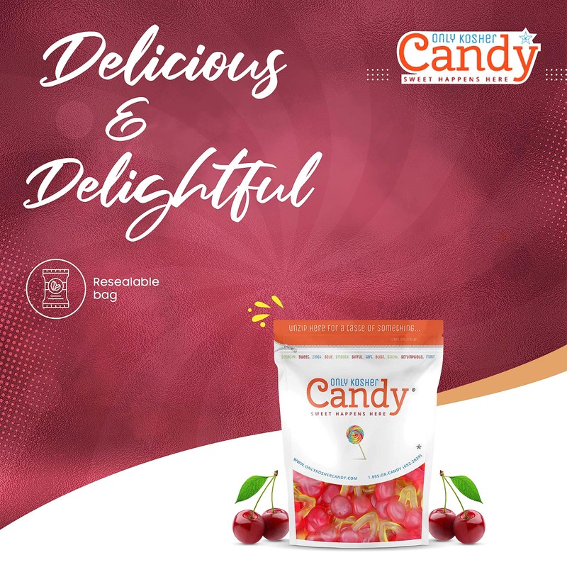 Only Kosher Candy Bulk Haribo Gummy Candy Twin Cherries Flavor,