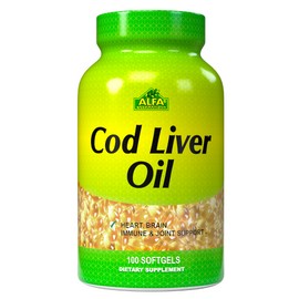 ALFA VITAMINS® Cod Liver Oil Fish Liver Oil 1250 Iu 100 Softgels - Vitamin a - Vitamin