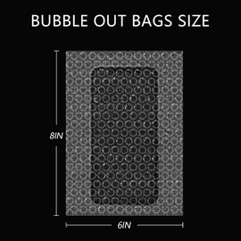 100Pcs Bubble Out Bags, Liaeyis 6x 8Inches Bubble Cushion Wrap Bags, Double Walled Bubble Cushioning Bags for Packing Dishes Moving, Shipping, and Packing Supplies for Glasses Plates