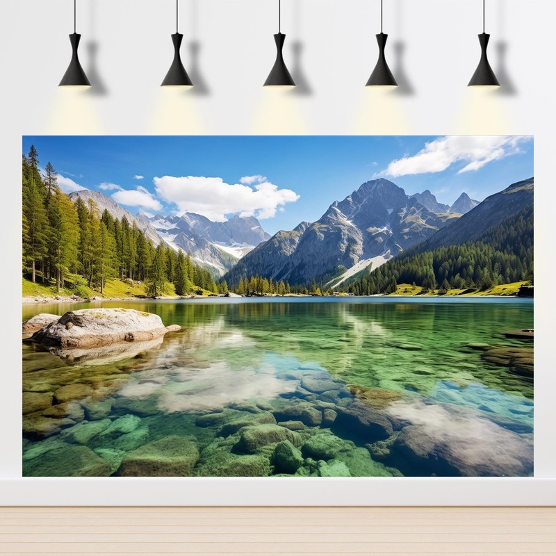 Aquarium Background Ldyllic Landscape Terrarium Backdrop Serene Captivating Lake Majestic
